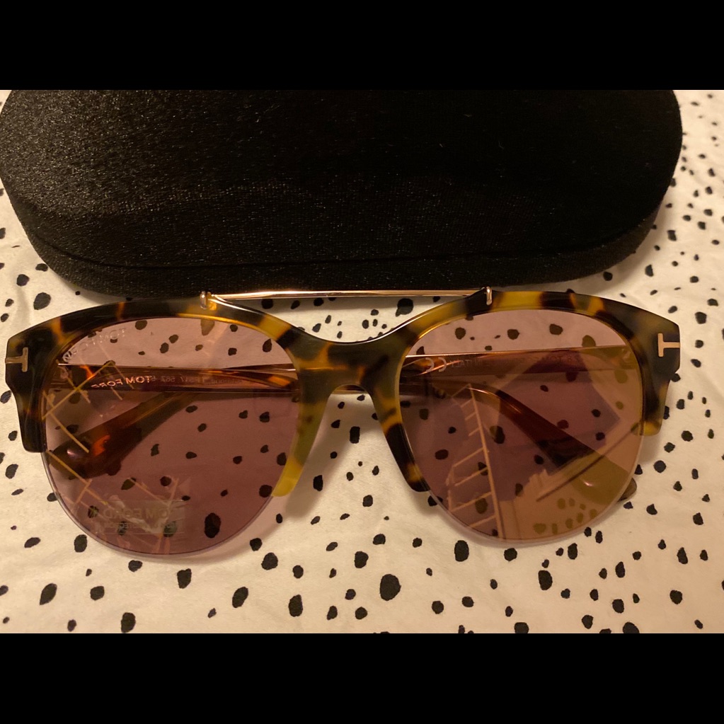 New Tom Ford Adrienne Browbar Mirror Sunglasses
